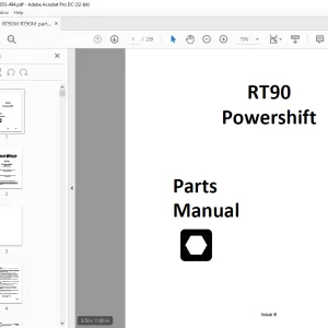 Ditch Witch RT90 Powershift Tractor Parts Manual 053-494 PDF