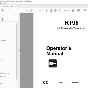 Ditch Witch RT95 Hydrostatic Operator's Manual 053-1294 PDF