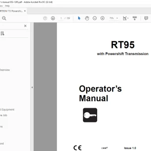 Ditch Witch RT95 Powershift Transmission Operators Manual 053-1295 PDF