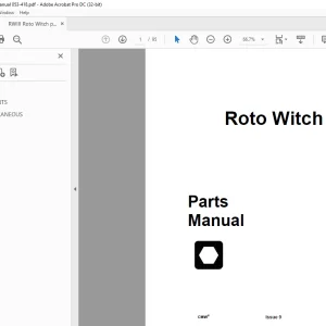 Ditch Witch RWIII Roto Witch Parts Manual 053-418