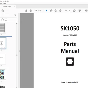 Ditch Witch SK1050 Yanmar® 3TNV88C Parts Manual 053-2964 - PDF