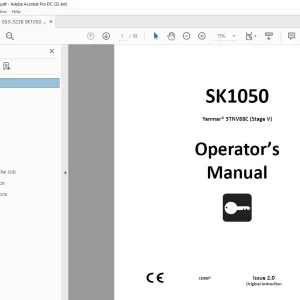 Ditch Witch SK1050 Yanmar® 3TNV88C Stage V Operator's Manual 053-3238 PDF