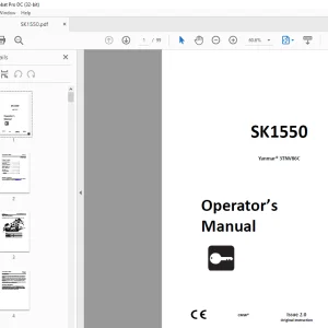 Ditch Witch SK1550 Yanmar® 3TNV86C Operator's Manual 053-2996 PDF