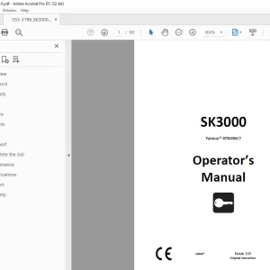 Ditch Witch SK3000 Yanmar® 4TNV86CT Operator's Manual 053-3198 PDF