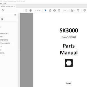 Ditch Witch SK3000 Yanmar® 4TNV86CT Parts Manual 053-3186 PDF