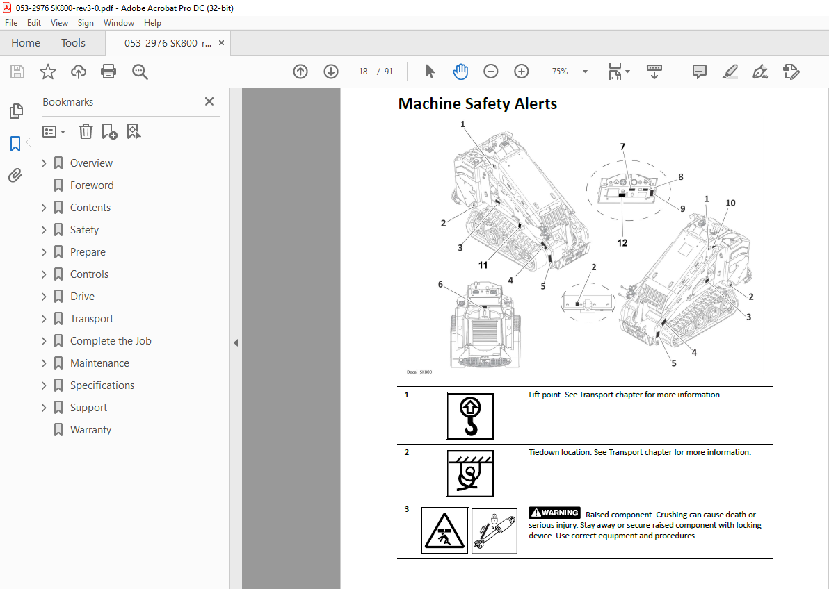 Ditch Witch SK800 Kubota® D1105 Operator's Manual 053-2976 - PDF ...