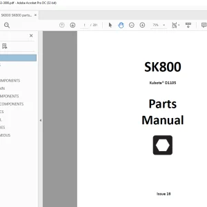 Ditch Witch SK800 Kubota® D1105 Parts Manual 053-3000 - PDF DOWNLOAD
