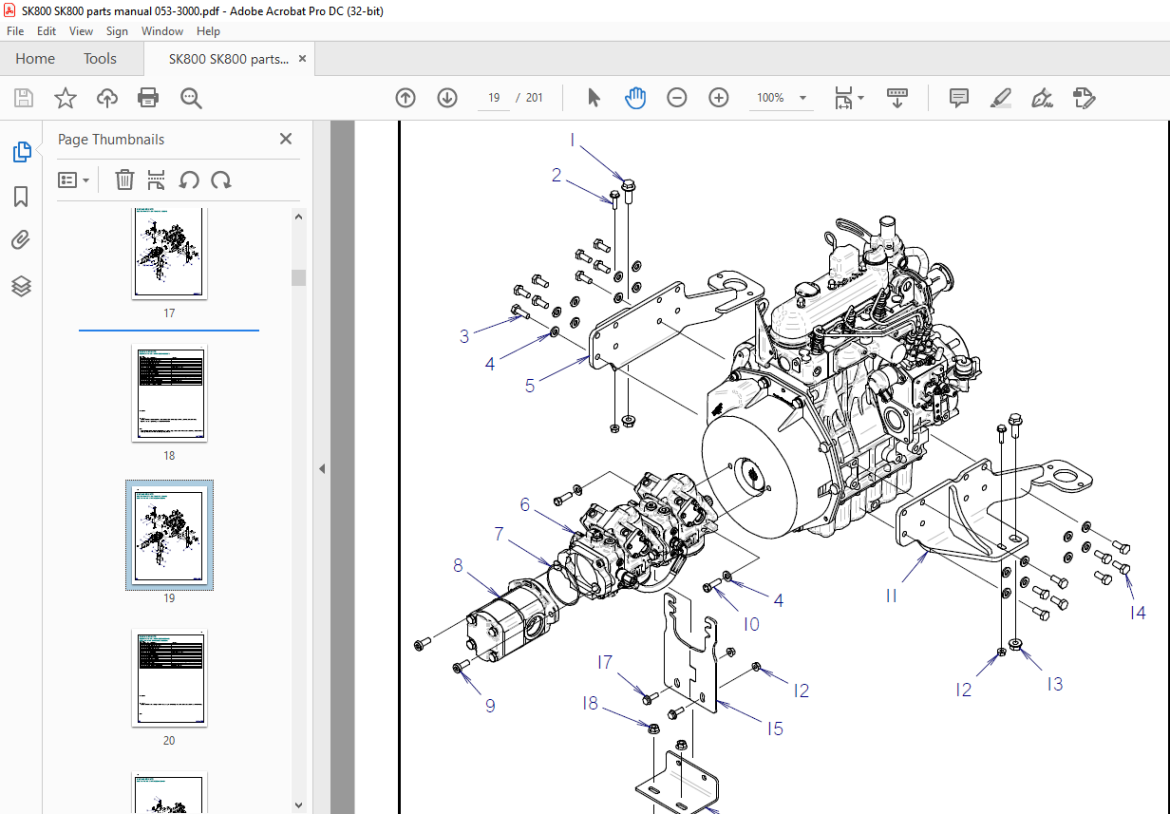 Ditch Witch SK800 Kubota D1105 Parts Manual 053 3000 PDF DOWNLOAD HeyDownloads Manual