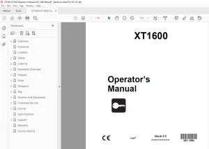 Ditch Witch XT 1600 Excavator Operator's Manual PN 053-1064 PDF