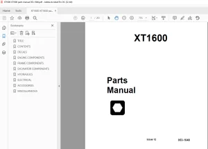 Ditch Witch XT 1600 Excavator Parts Manual PN 053-1048 PDF