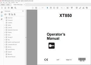 Ditch Witch XT850 Operator's Manual PN 054-123 PDF
