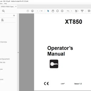 Ditch Witch XT850 Operator's Manual PN 054-123 PDF