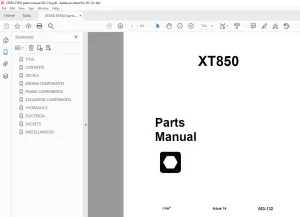 Ditch Witch XT850 Parts Manual PN 053-132 PDF