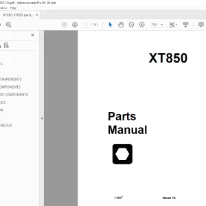 Ditch Witch XT850 Parts Manual PN 053-132 PDF