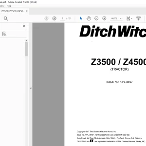 Ditch Witch Z3500 / Z4500 Tractor Parts Manual PDF