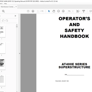 Grove Crane AT400E SERIES SUPERSTRUCTURE OPERATOR’S AND SAFETY MANUAL