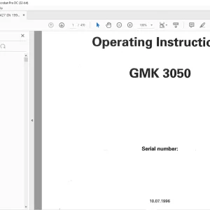 Grove Crane GMK 3050 Operating Instructions Manual 2085427 PDF