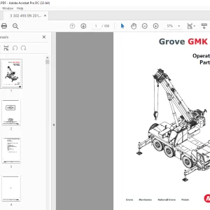 Grove Crane GMK 3050B Driving & Crane operation Operating Manual PDF