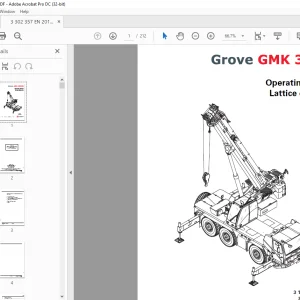 Grove Crane GMK 3050B Lattice extension Operating Manual 3113357 PDF