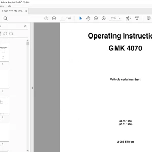 Grove GMK 4070 Operating Instructions Manual 2085578 PDF