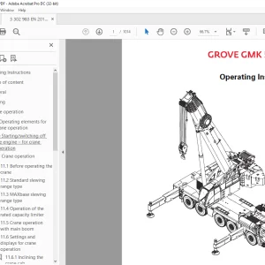 Manitowoc Grove Crane GMK 5250XL-1 Operating instructions Manual