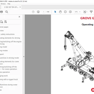 Grove Crane GMK5150L Operating Instructions Manual 3302557 PDF