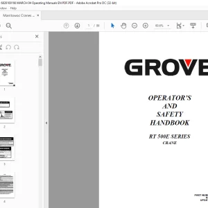 Grove Crane RT 500E SERIES OPERATOR’S AND SAFETY HANDBOOK Manual PDF