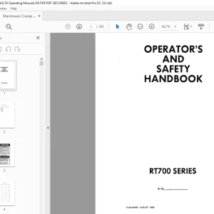 Grove Crane RT700 Series Operator's and Safety Handbook Manual PDF