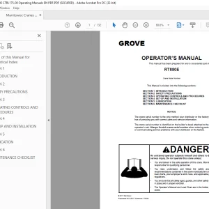 Grove Crane RT880E OPERATOR’S MANUAL 175-08 PDF