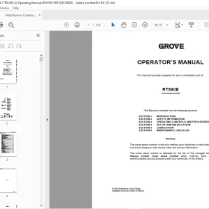 Grove Crane RT890E Operator’s Manual 009-02 PDF