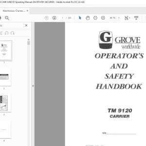 Grove Crane TM 9120 Carrier Operator & Safety Handbook Manual PDF