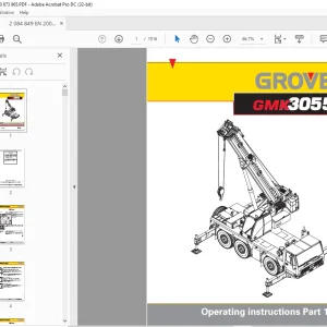 Grove GMK3060i Part 1 Driving Operating Manual 3302406 PDF