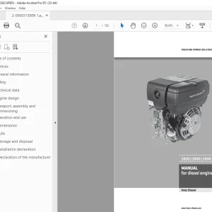 Hatz-Diesel 1B20 1B30 1B40 1B50 for Diesel Engine Manual PDF