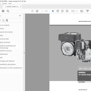 Hatz Diesel 1D42 1D50 1D81 1D90 Diesel Engine Operation Manual PDF