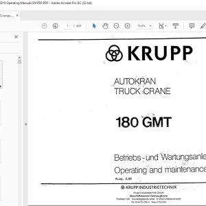 Krupp TRUCK Crane 180GMT Operating Manual PDF