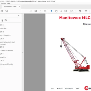 Manitowoc Crane MLC165-1 Operator Manual PDF
