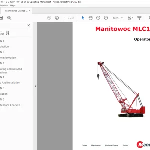 User Manitowoc Crane MLC165-1 Operator Manual PDF