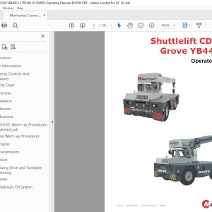 Manitowoc Crane Shuttlelift CD3339 Grove YB4409-2 Operator Manual PDF