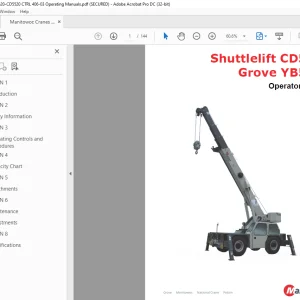 Manitowoc Crane Shuttlelift CD5520 Grove YB5520 Operator Manual