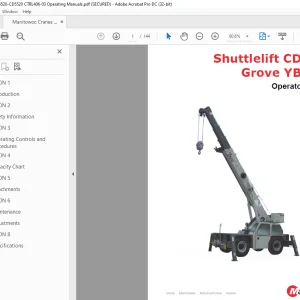 Manitowoc Crane Shuttlelift CD5520 Grove YB5520 Operator Manual 406-03 PDF