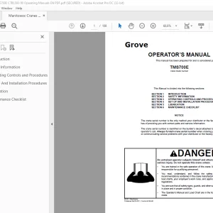 Manitowoc Crane TMS700E Operator’s Manual 393-00 PDF