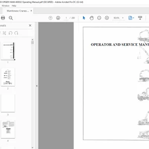 Manitowoc Creans Series 1500 Operator & Service Manual PDF