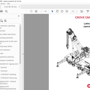 Manitowoc Grove Crane GMK 5250XL-1 Lattice extension Operating Manual ...