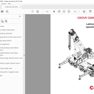 Manitowoc Grove Crane GMK 5250XL-1 Lattice extension Operating Manual