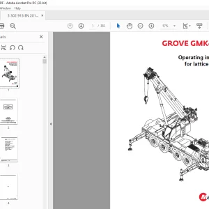 Manitowoc Grove Crane GMK4080-2 lattice extension Operating Manual