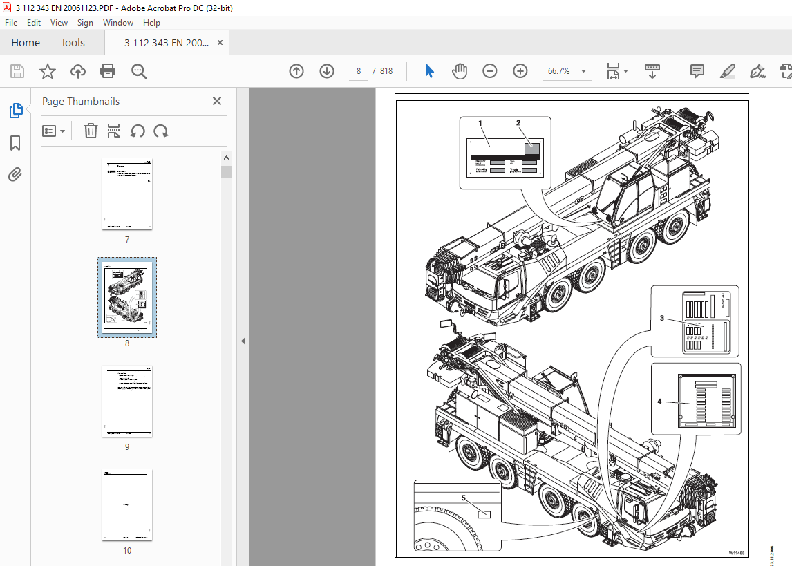 Manitowoc Grove Crane GMK4100 Part 1 Driving Operating Manual PDF ...