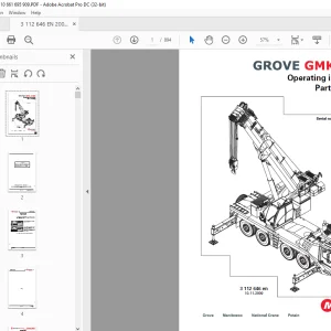 Manitowoc Grove Crane GMK4100 Part 1 Driving Operating Manual 3112646