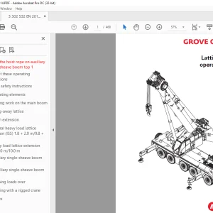 Manitowoc Grove Crane GMK5150L Lattice extension Operating Manual PDF