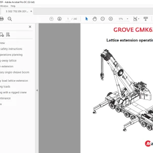Manitowoc Grove Crane GMK6300L-1 Lattice Extension Operation Manual PDF