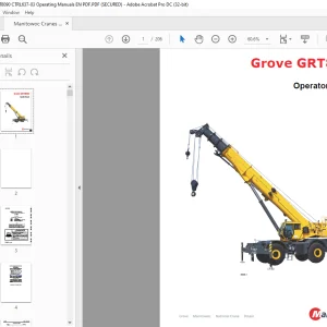 Manitowoc Grove Crane GRT8090 Operator Manual PDF